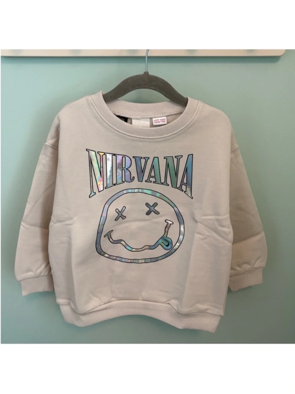 ZARA IRIDESCENT NIRVANA PRINT SWEATSHIRT - Picture 5 of 11